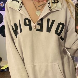 Blush Pink VS Pink Quarter Zip Sweatshirt